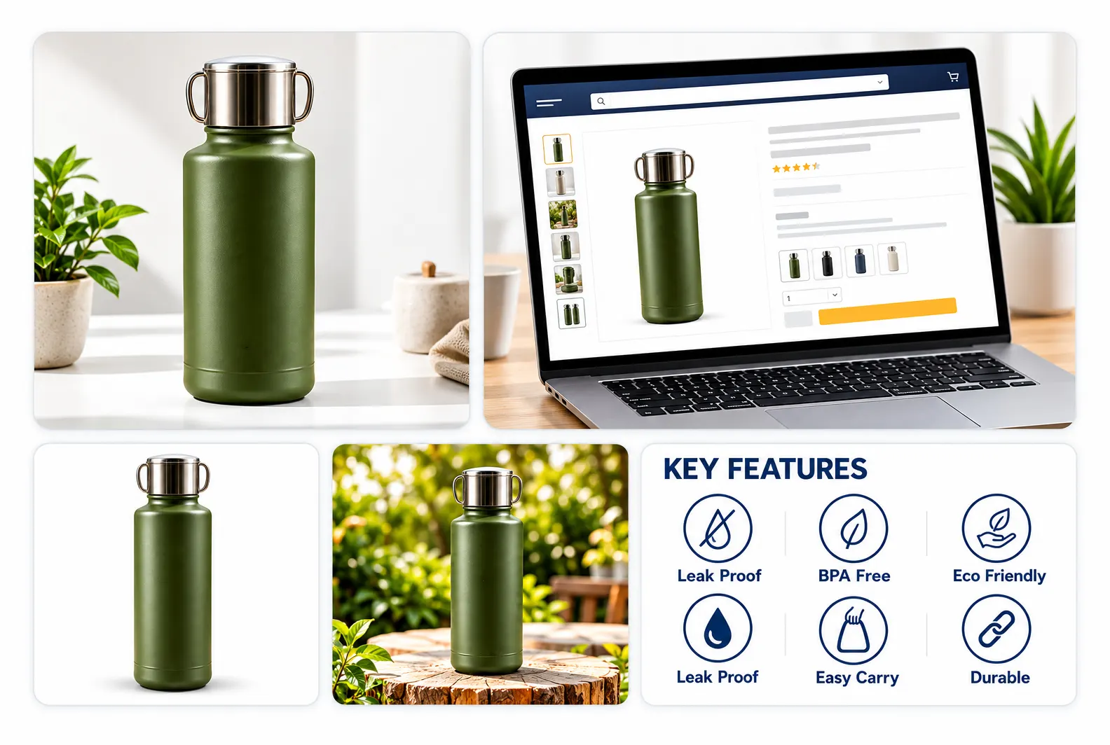 Green Stainless Steel Bottle Features
