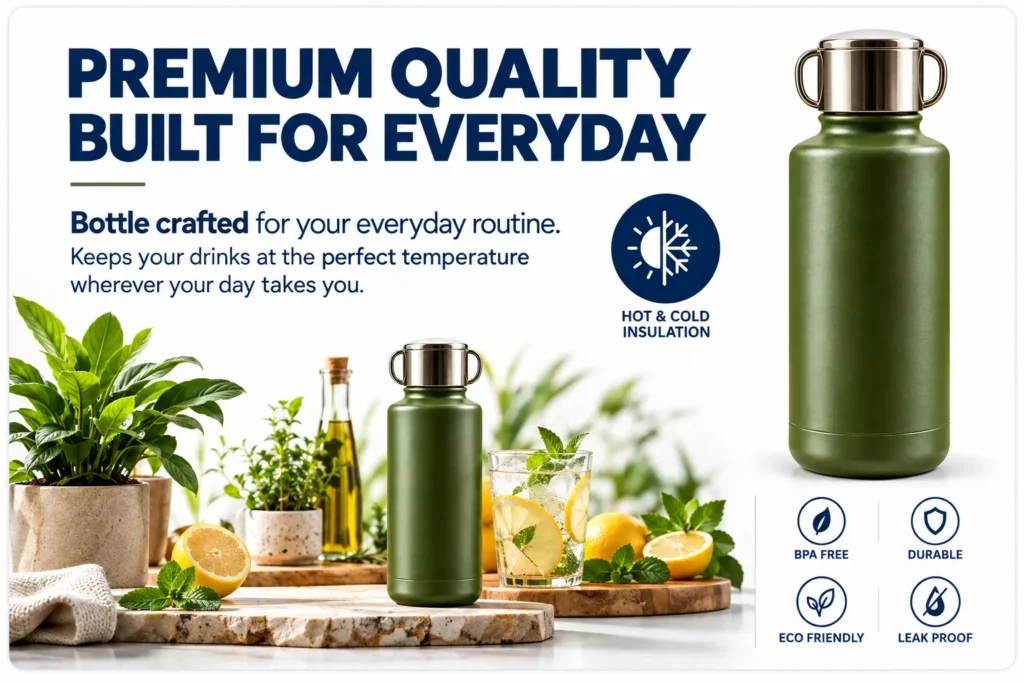 Premium Green Bottle Lifestyle Ad