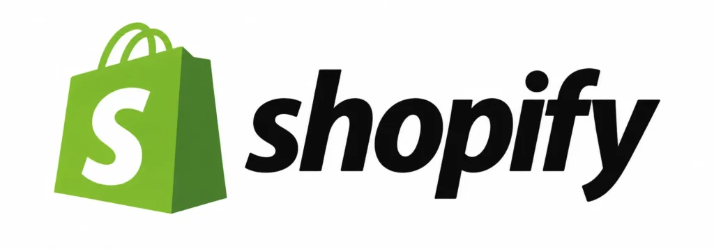 Shopify Green Bag and Wordmark